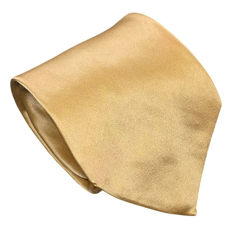 Savile Row Solid Classic Necktie Men's Gold Silk Formal Business USA Made